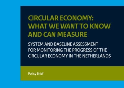 Circular Economy: What we want to know and can measure (2018)