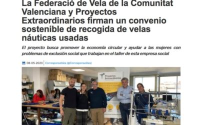 La Federació de Vela de la Comunitat Valenciana y Proyectos Extraordinarios firman un convenio sostenible de recogida de velas náuticas usadas